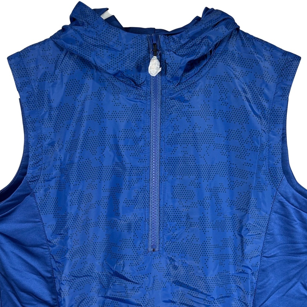 CBUK Cutter & Buck Womens Royal Blue Hooded‎ Quarter Zip Performance Vest Large